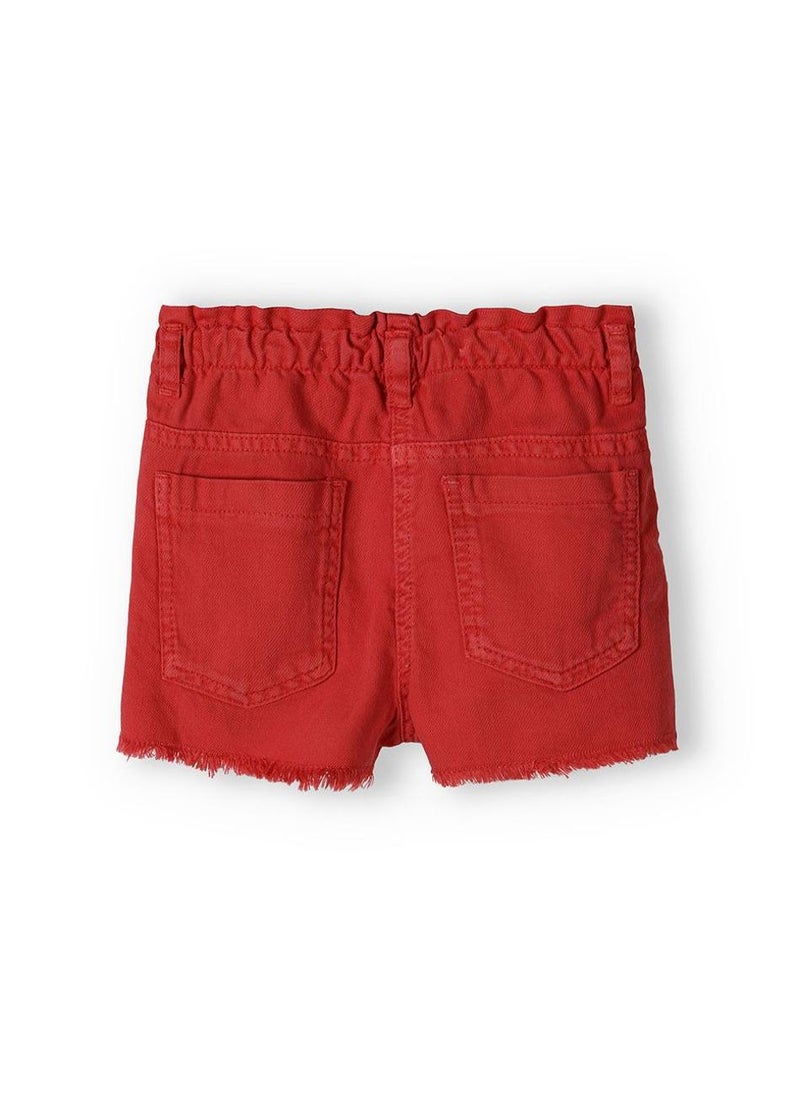 مينوتي شورت قطني للبنات بحافة مهترئة وخصر مطاطي مريح - Image 3