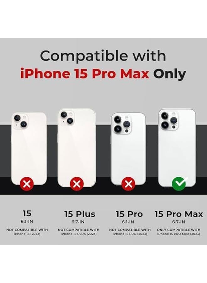 erorex For Iphone 15 Pro Max Case Anodized Aluminum Bumper Frame Slim Hard Case Cover Support For Mag Safe Wireless Charging Edge Armor Protective Minimal Case Designed For Iphone 15Pro Max 6.7In Black  - Image 2