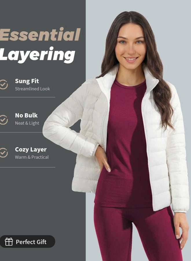 WEERTI Thermal Underwear for Women Long Johns with Fleece Lined Base Layer Women Cold Weather Top Bottom, Red, L - Image 4