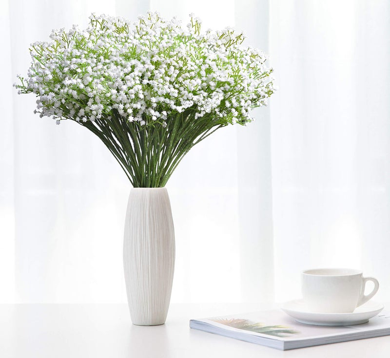 JIFTOK Babys Breath Artificial Flowers, 24 Pcs Fake Flowers Gypsophila Bouquet Fall Flowers Artificial for Decoration, Real Touch Silk Flower for Wedding Christmas DIY Party Home Garden Office(White) - Image 4