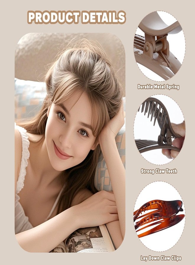 yeabwps 4 Pcs Flat Hair Claw Clips for Women French Clip for Women Thin and Thick Hair Stylish Lay Down Clips Large Alligator Clips Strong Hold No Slip Hair Barrettes - Image 3