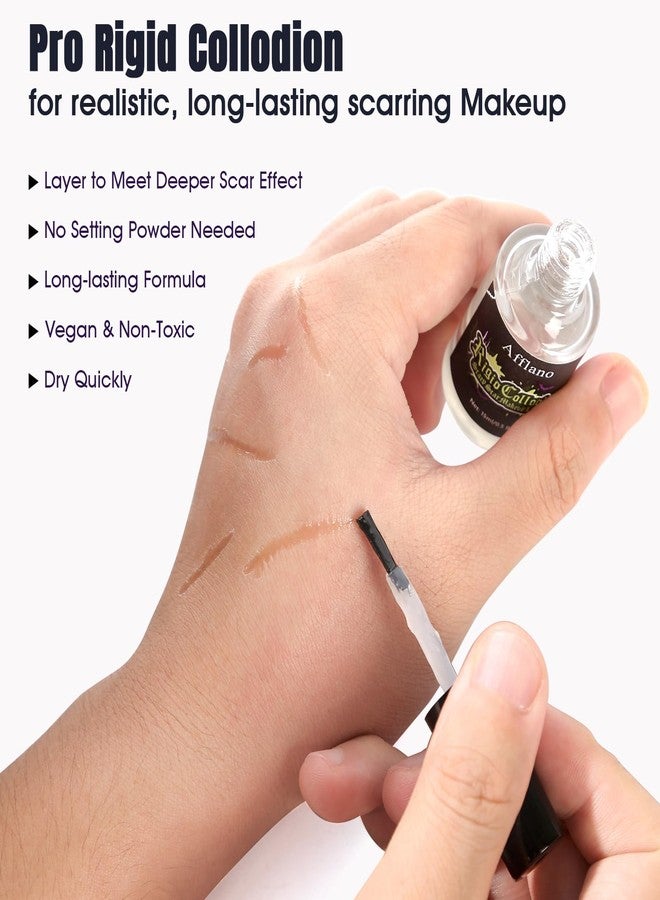 La Catrina Rigid Collodion and Remover Kit, Professional Collodion Scar Liquid & Remover Combo Kit, Quick Dry Realistic Scarring Liquid for Halloween Fake Scars FX Makeup, Cosplay, Zombie, Joker, Film, Theater - Image 3