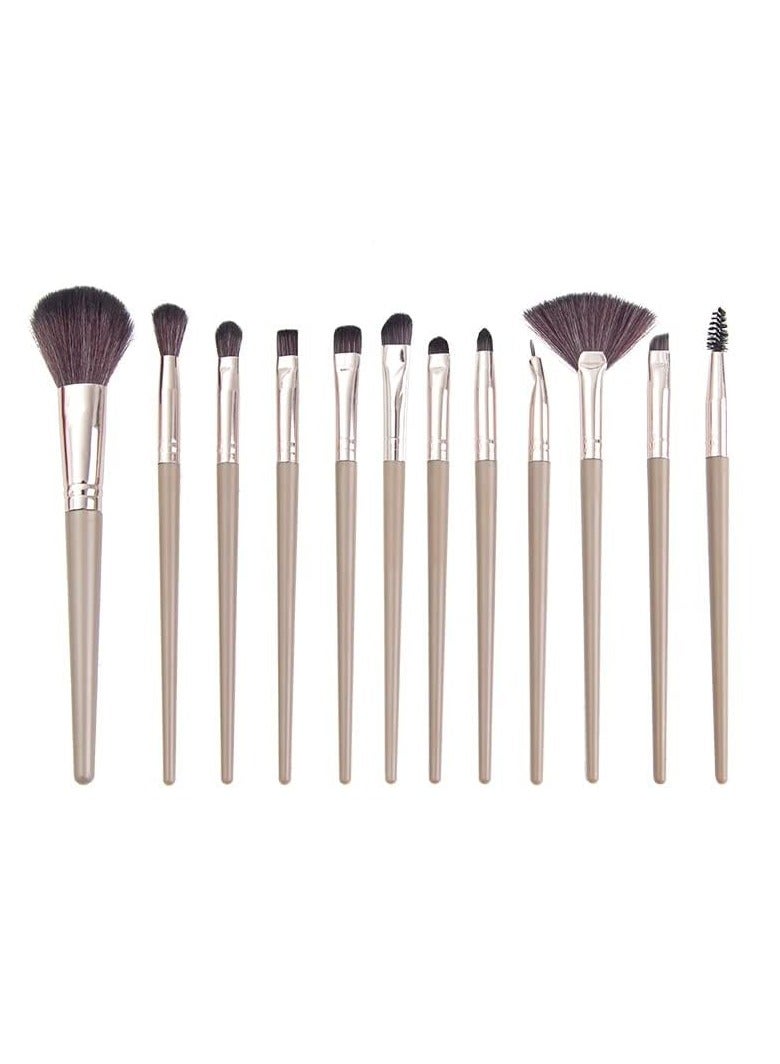 Miniso Makeup Brush Set Premium Soft Eye Shadow Powder Eyebrow Concealer Brush Golden 12Pcs - Image 1