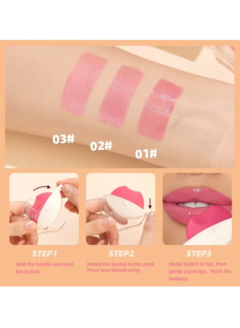 QiBest Color Changing Lip Shape Lipstick with Beeswax Moisturize Hydrating Glow Lipstick Shimmer Moisturizing Temperature Color Changing Lip Tint Long Lasting Easy to Color Lip Balm 02 - Image 5