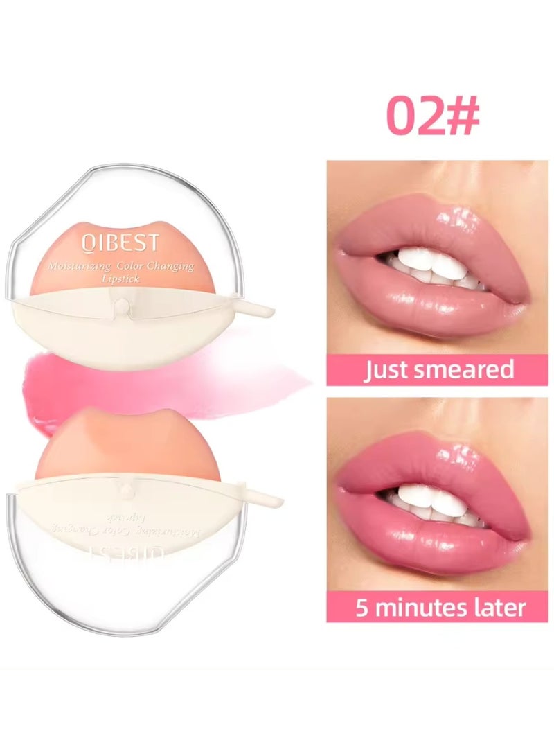 QiBest Color Changing Lip Shape Lipstick with Beeswax Moisturize Hydrating Glow Lipstick Shimmer Moisturizing Temperature Color Changing Lip Tint Long Lasting Easy to Color Lip Balm 02 - Image 2