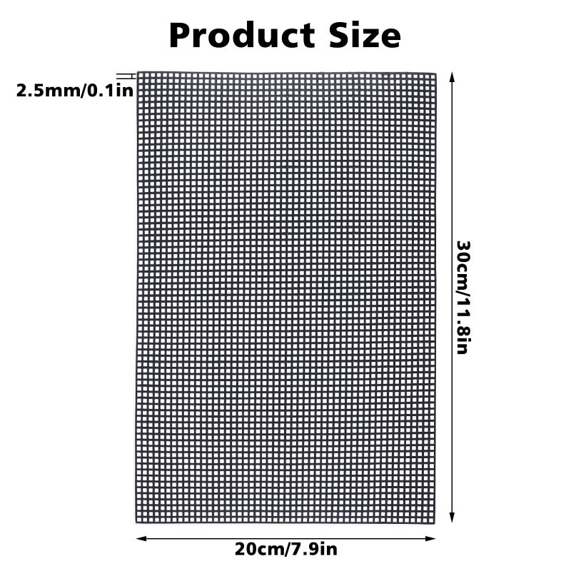 Aster 4 Pieces 4 Count Plastic Mesh Canvas Sheets for Embroidery, Plastic Needlepoint Canvas, Fursuit Eye Mesh for Crafts DIY, Knit Crochet Projects (Black, 1.8Ã—7.9inch) - Image 2