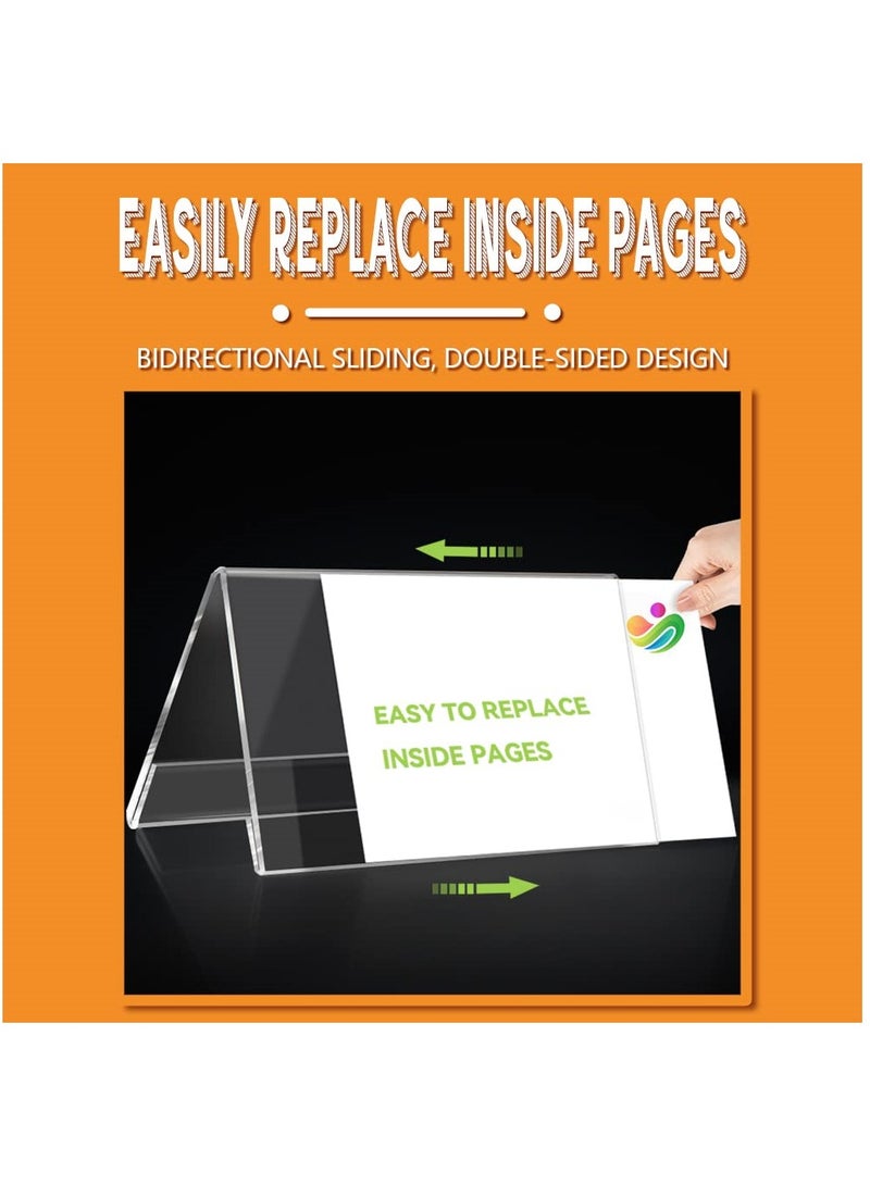 KASTWAVE Acrylic Name Plate, 10 Pack Plastic Name Tents Table Number Holders, Food Price Label Display Desk Nameplates for Classroom Office Meeting Restaurant Menu (4" x 8.2", V-Shaped) - Image 4