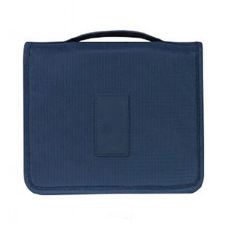 Hanging Toiletry Bag Cosmetic Bag Foldable Makeup Bag with Hook and Tote Navy Blue 24x18.5x9.5cm for Travel - Image 1