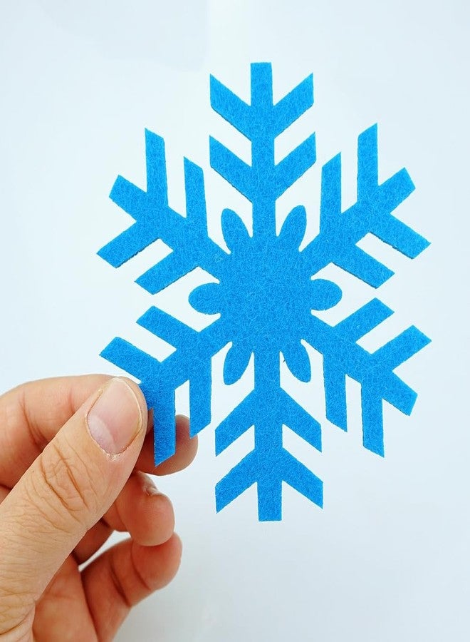 SaktopDeco 16 PCS Felt Snowflake Coasters White Blue Christmas Drink Coasters Set for Christmas Winter Holiday Party Decoration - Image 5
