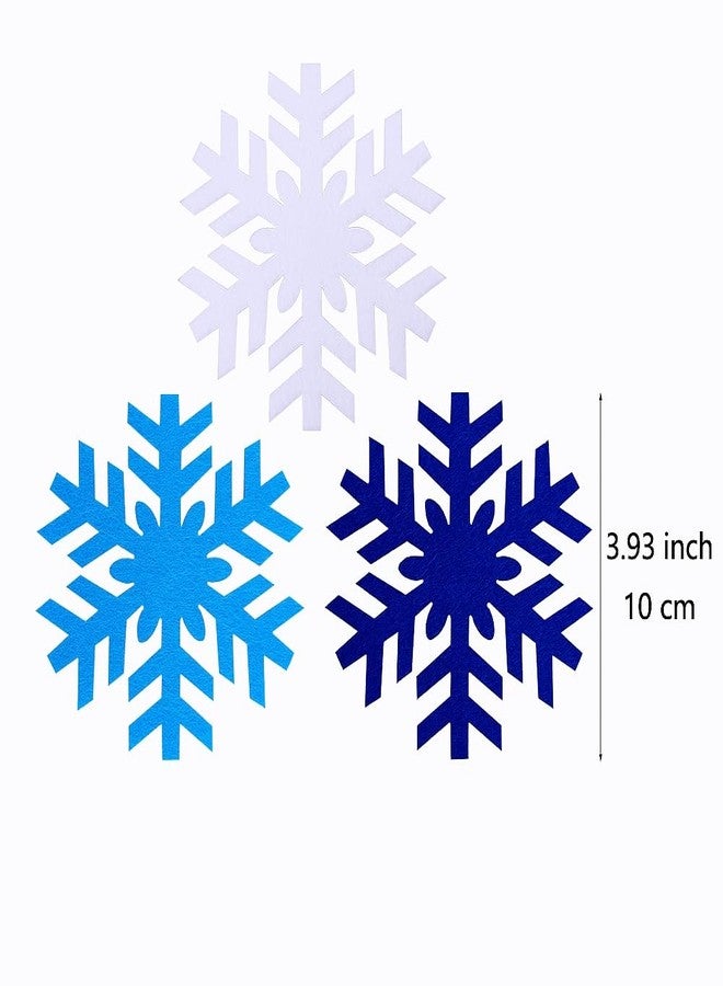 SaktopDeco 16 PCS Felt Snowflake Coasters White Blue Christmas Drink Coasters Set for Christmas Winter Holiday Party Decoration - Image 2