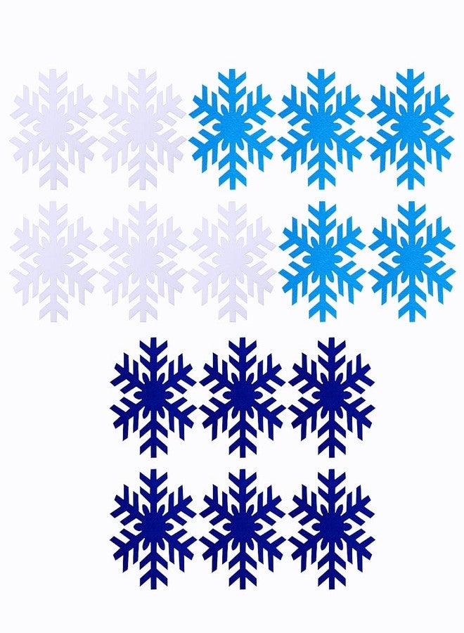 SaktopDeco 16 PCS Felt Snowflake Coasters White Blue Christmas Drink Coasters Set for Christmas Winter Holiday Party Decoration - Image 3