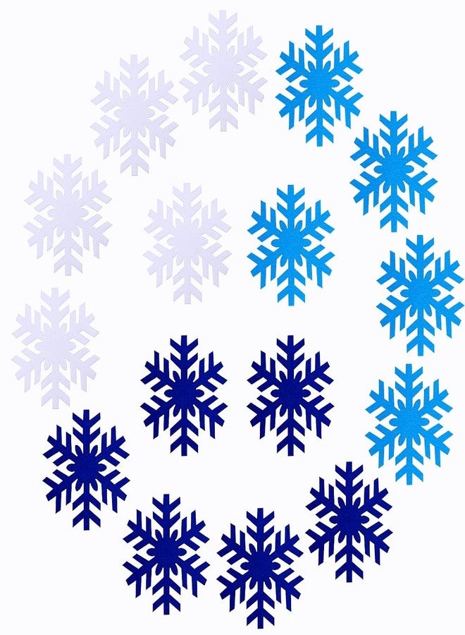 SaktopDeco 16 PCS Felt Snowflake Coasters White Blue Christmas Drink Coasters Set for Christmas Winter Holiday Party Decoration - Image 1