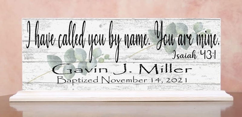 Broad Bay Baptsim Gift For Boys or Girls Personalized Christening Plaque Keepsake Present Bible Verse With Childs Name and Baptism Date Called By Name - Image 3