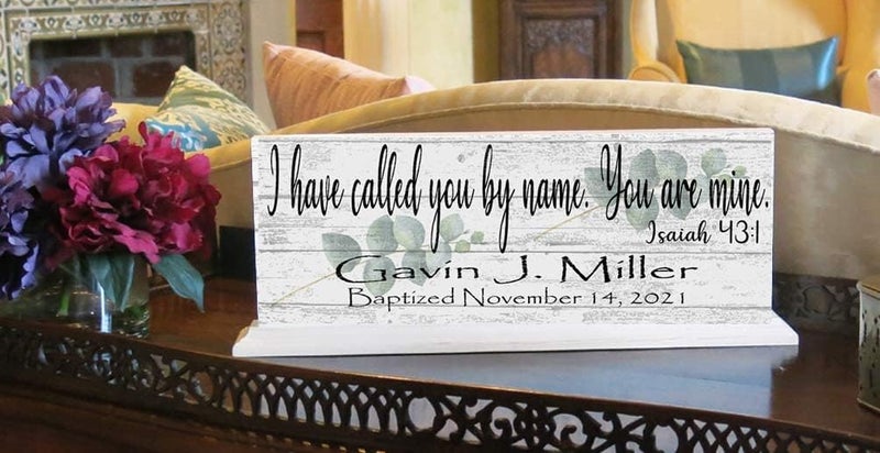 Broad Bay Baptsim Gift For Boys or Girls Personalized Christening Plaque Keepsake Present Bible Verse With Childs Name and Baptism Date Called By Name - Image 5