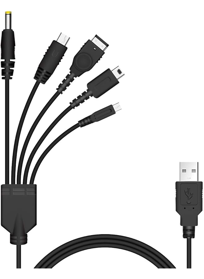 Xahpower 5 In 1 Usb Charger Cable For Nintendo Nds/Wii U/New 3Ds 3Ds 2Ds Dsi Nds/Gba Sp Psp 1000 3000 - Image 1