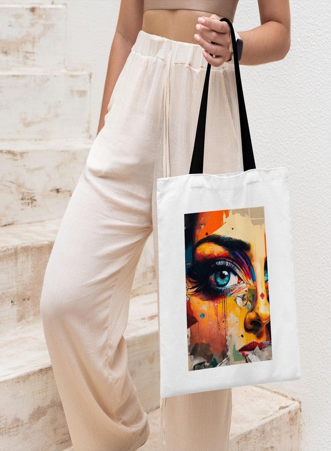 TrendoPrint Shopping/Grocery Bag, Multi-Purpose Bag, Sturdy Canvas Bag With 15Kgs Capacity Tote Bag For Women, College Bag For Girls (BTBN48) - Image 2