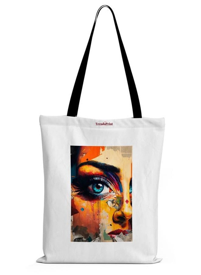 TrendoPrint Shopping/Grocery Bag, Multi-Purpose Bag, Sturdy Canvas Bag With 15Kgs Capacity Tote Bag For Women, College Bag For Girls (BTBN48) - Image 1