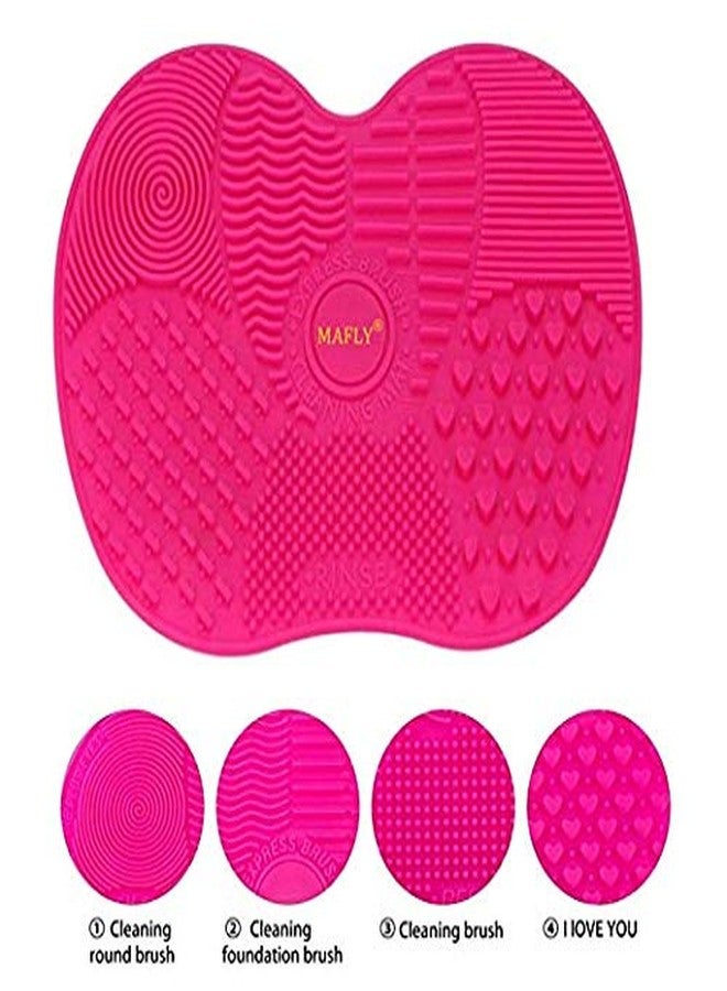 Fariox Silicone Makeup Brush Cleaning Mat Pad Makeup Brush Cleaner Glove Cosmetic Brush Cleaning Mat Portable Washing Tool Rose - Image 5