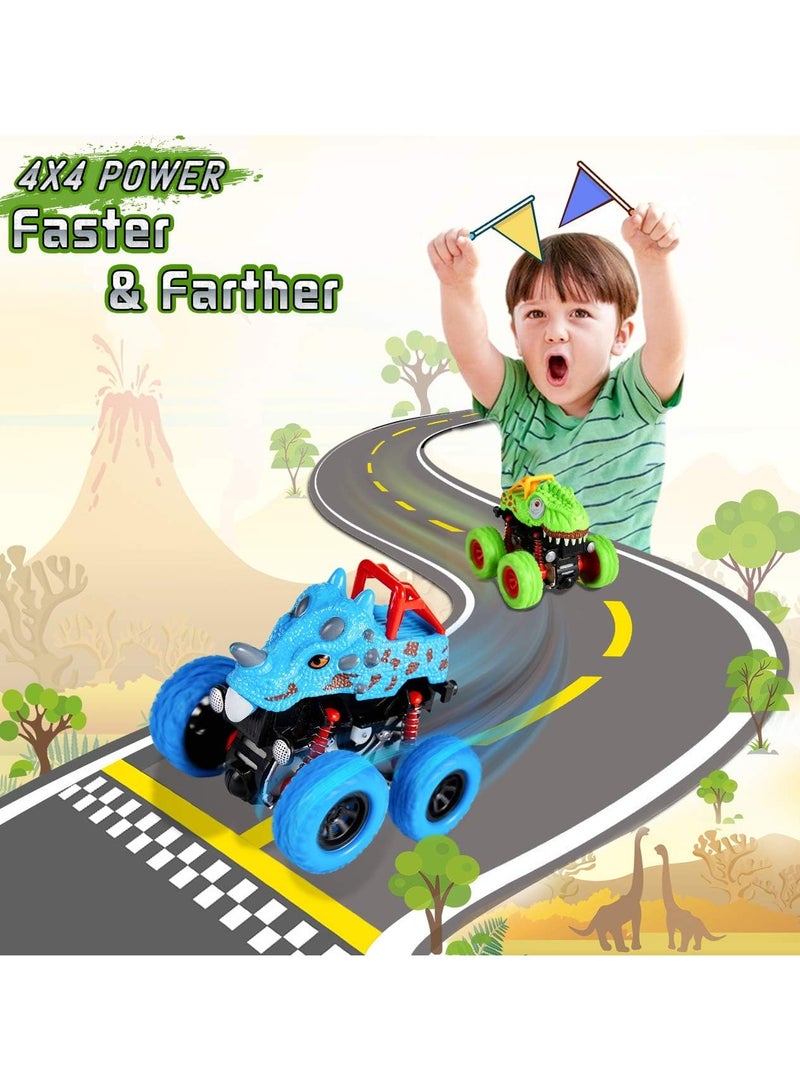 Dinosaur Toys for 2 3 4 5 Year Old Boys - Monster Truck Toys for Toddlers Boys Ages 2-4-6 - Push and Go Cars Dinosaur Toys for Kids 3-5 Year Old Boy Birthday Gifts - Image 4