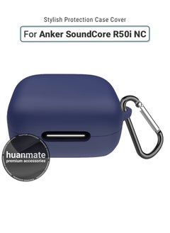 huanmate Anker SoundCore R50i NC Silicone Case Cover - Dark Blue - Made with Soft Silicone, Lightweight & Durable - Stylish Design, Accurate Cut-outs, Easy Installation & Removal  - Image 1
