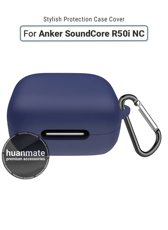 huanmate Anker SoundCore R50i NC Silicone Case Cover - Dark Blue - Made with Soft Silicone, Lightweight & Durable - Stylish Design, Accurate Cut-outs, Easy Installation & Removal  - Image 1