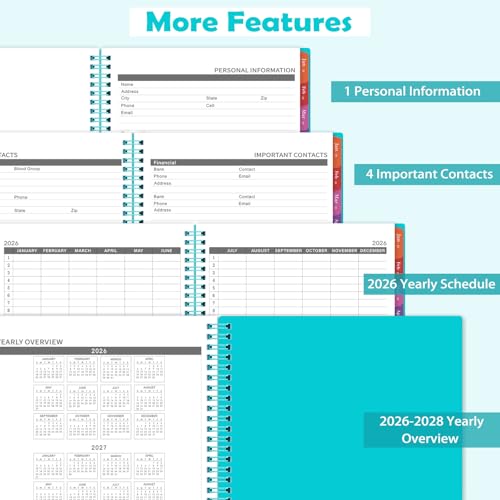 Tersus 2026 Monthly Planner - January 2026 - December 2026, 12 Months Planner Calendar 2026, 9" x 11", Colorful Monthly Tabs, Suitable for School & Work - Image 5