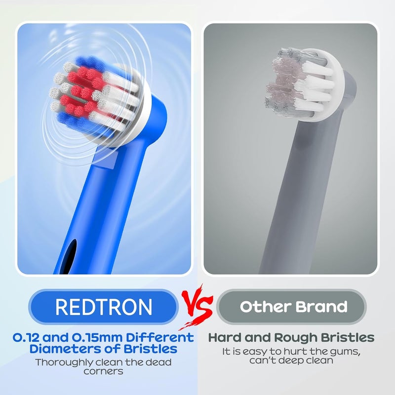 REDTRON 4 Pack Kids Toothbrush Heads for Oral B, Deep and Precise Cleaning Toothbrush Heads, Multi-Colourful Electric Brush Replacement Heads for Children - Image 3