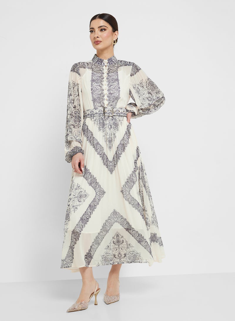Khizana Abstract Print Top & Skirt Set - Image 5