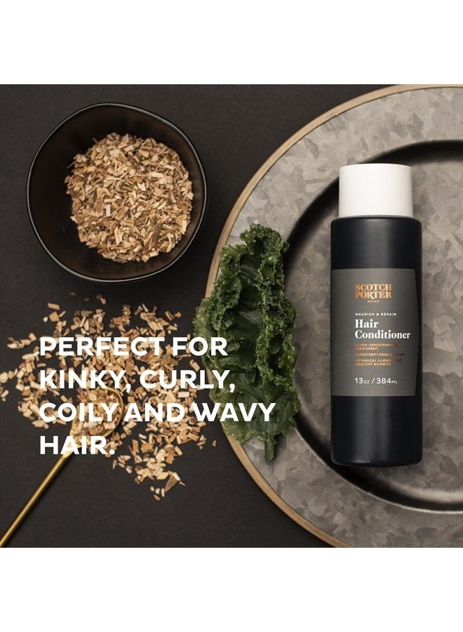 scotch porter Nourish & Repair Hair Conditioner for Men | Strengthens, Softens & Prevents Frizz | Free of Parabens, Sulfates & Silicones | Vegan | 13oz Bottle - Image 2
