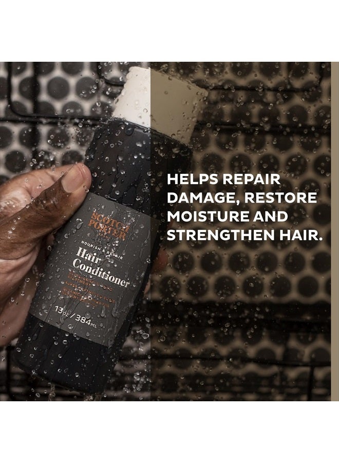 scotch porter Nourish & Repair Hair Conditioner for Men | Strengthens, Softens & Prevents Frizz | Free of Parabens, Sulfates & Silicones | Vegan | 13oz Bottle - Image 4