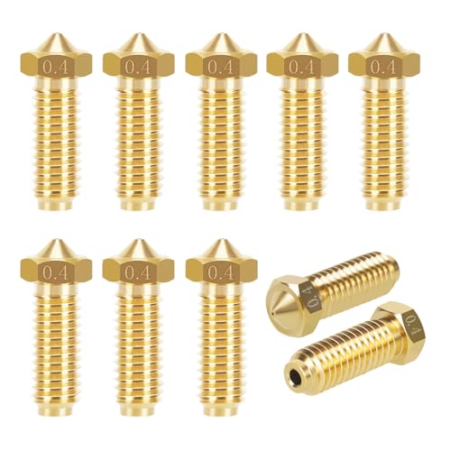 Serplex® 0.4mm Brass Nozzles for 3D Printer, Compatible with Kobra 2 Neo, Hotend Extruder Nozzle Tips for Kobra 3 Pro/Plus, High Thermal Conductivity Replacement Parts for Smooth Filament Extrusion - Image 1