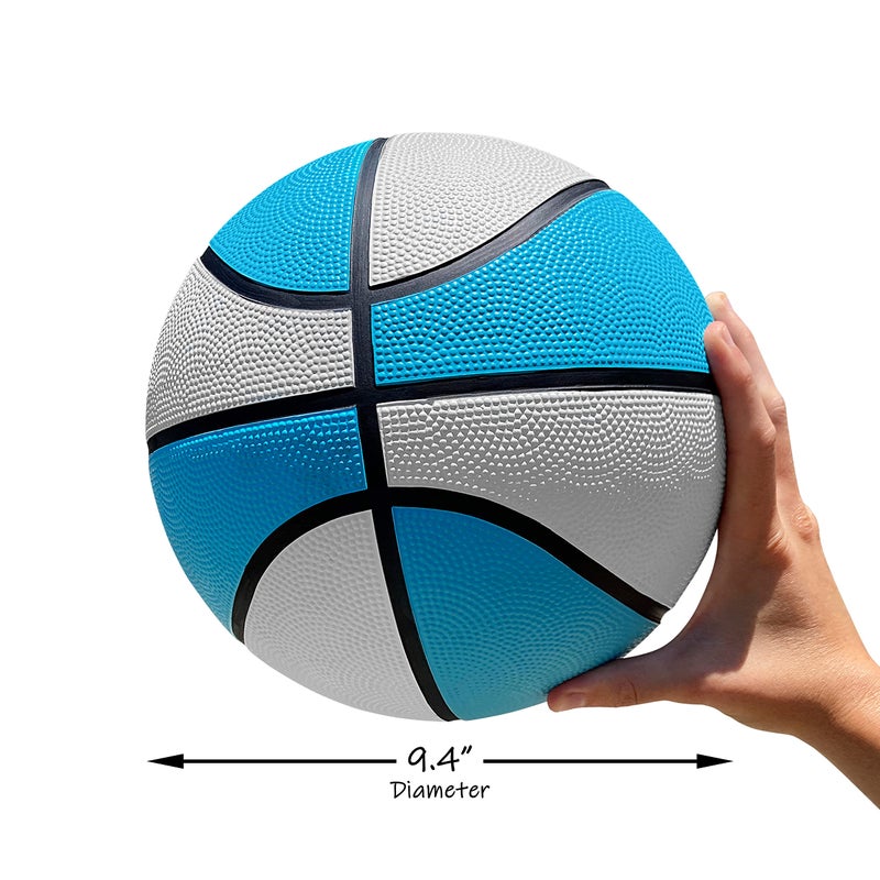 Botabee Official Size Pool Basketball - 9.4" Diameter, Size 7 Waterproof Basket Ball for The Pool - Textured Grip for in-Water or Outdoor Play - Compatible with Pool Basketball Hoops - White and Blue - Image 3
