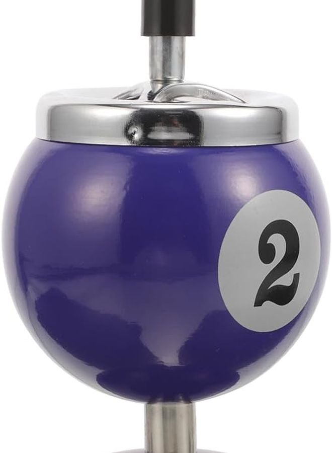 صينية معدنية زرقاء مقاومة للرياح لإطفاء السجائر تلقائيًا مع صينية دوارة للضغط لأسفل، ملحق للتدخين في صالة المعيشة الداخلية - Image 1