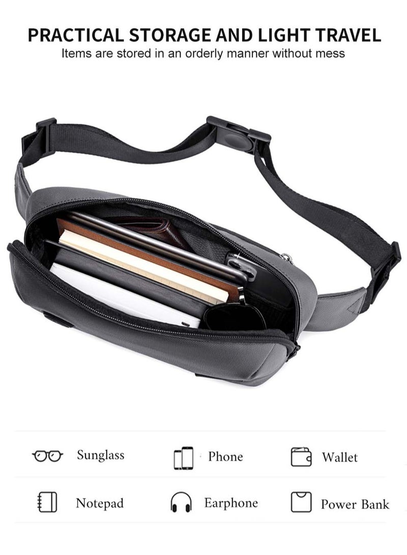 ARCTIC HUNTER Lightweight Business Waist Bag,Travel Crossbody Chest Belt Bag,Phone Wallet Pack for Men,Grey  - Image 4