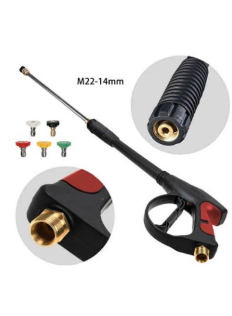 ارواق مسدس عصا غسيل الضغط العالي M22، رأس الفوهة، طقم خرطوم، مدفع مياه غسيل السيارات، 4000 رطل لكل بوصة مربعة، - Image 3