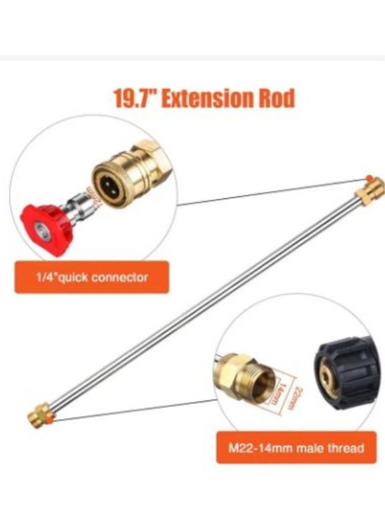 ارواق مسدس عصا غسيل الضغط العالي M22، رأس الفوهة، طقم خرطوم، مدفع مياه غسيل السيارات، 4000 رطل لكل بوصة مربعة، - Image 4