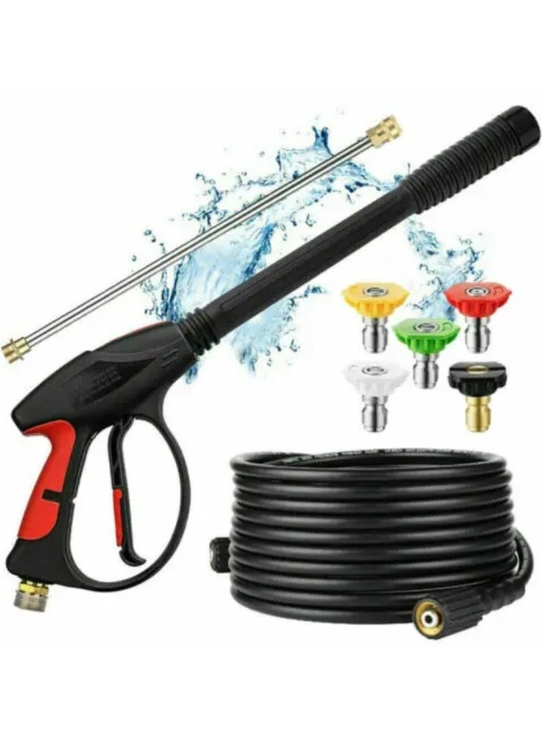 ارواق مسدس عصا غسيل الضغط العالي M22، رأس الفوهة، طقم خرطوم، مدفع مياه غسيل السيارات، 4000 رطل لكل بوصة مربعة، - Image 1