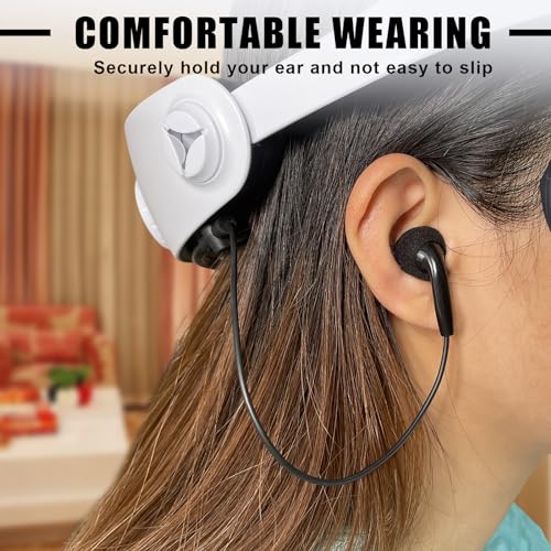 REEYEAR PSVR2 Earbuds Replacement, 3D Audio Crystal Sound Noise Cancellation Gaming Headsets fits for PlayStation VR 2,Black - Image 5