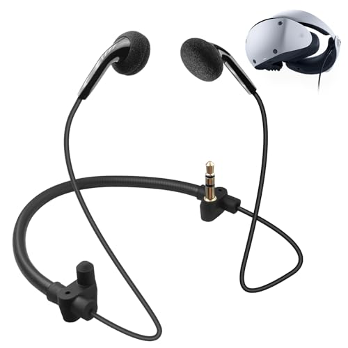 REEYEAR PSVR2 Earbuds Replacement, 3D Audio Crystal Sound Noise Cancellation Gaming Headsets fits for PlayStation VR 2,Black - Image 1