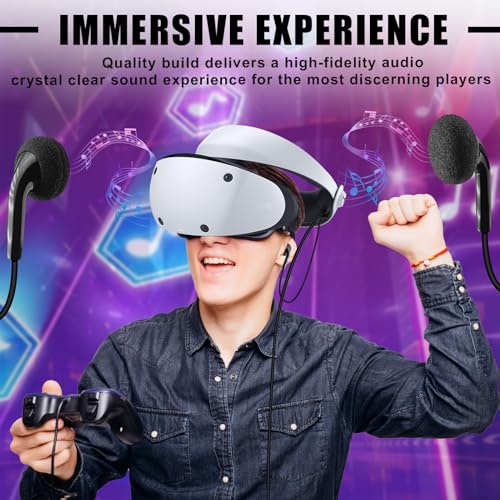 REEYEAR PSVR2 Earbuds Replacement, 3D Audio Crystal Sound Noise Cancellation Gaming Headsets fits for PlayStation VR 2,Black - Image 2
