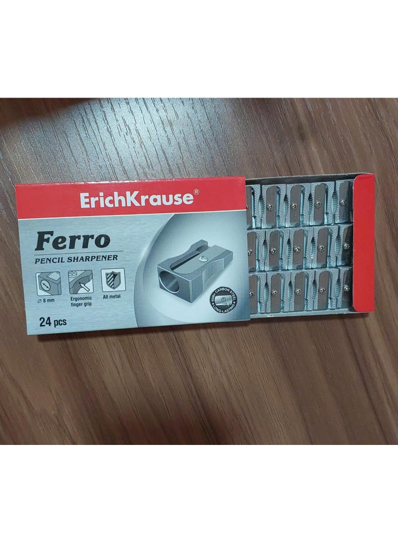 ErichKrause FERRO PENCIL SHARPNER ALMUNIUM 1 HOLE PACK OF 24 PIECE - Image 1