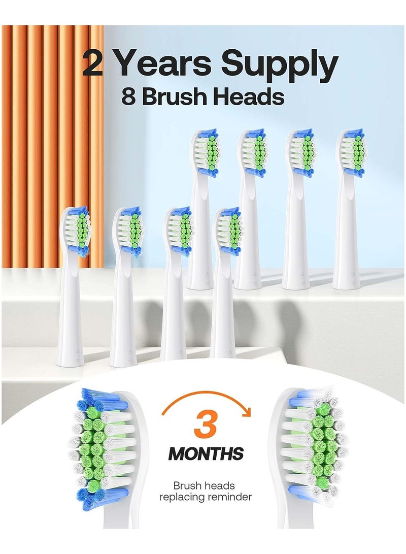 Bitvae Electric Toothbrush with 8 Brush Heads, 5 Modes Ultrasonic Electric Toothbrush with Holder for Adults, Travel Rechargeable Toothbrush with Timer, Ultrasonic Toothbrush - Image 3