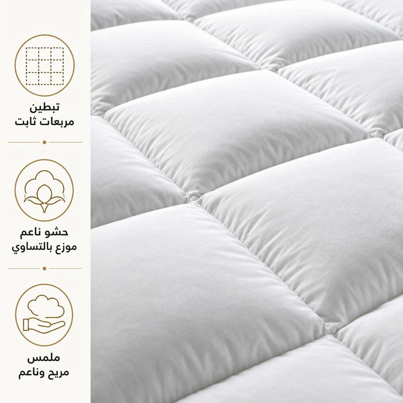 تى ام هوم توبر مرتبة مبطن فندقي، 120 × 200 سم، سمك 7 سم، بديل ريش النعام، دعم مريح، جودة فندقية فاخرة - Image 4