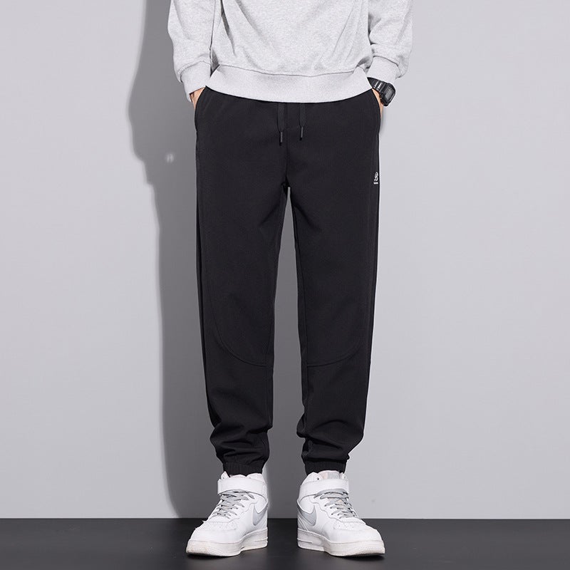 Four-Color All-Match Simple Drawstring Sports Pants Men'S Fashionable Comfortable Soft Texture Feet Sweatpants New Style For Boys