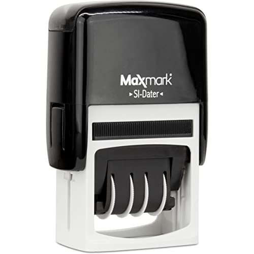 MaxMark Office Self Inking Date Stamp with Phrase Approved - 2 Color Blue/Red Ink - Image 2