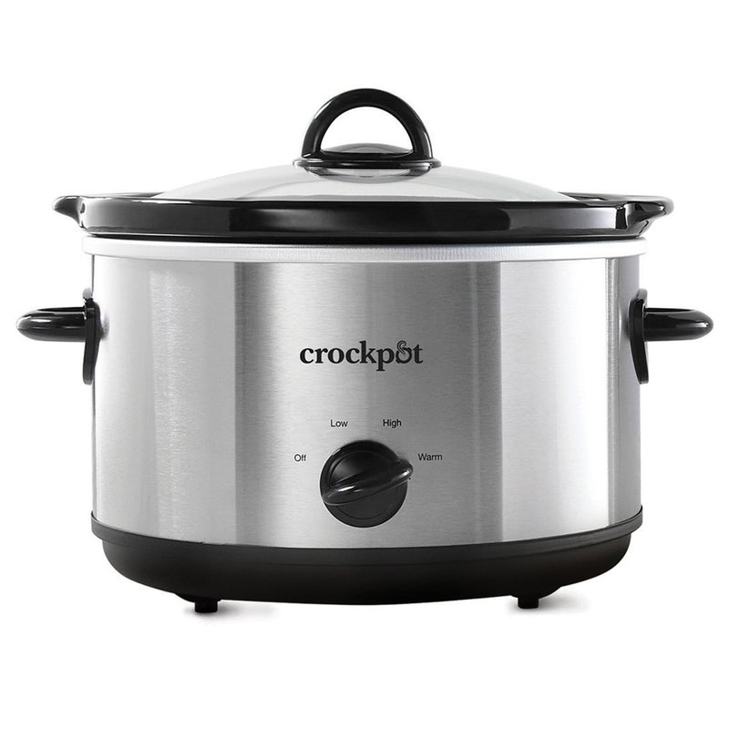 Crock-Pot CrockPot 45 Quarts Manual Design Series Slow Cooker with 3 Manual Heat Settings Cooks Meals for 4 Plus People with Removable Stoneware Bowl Silver 