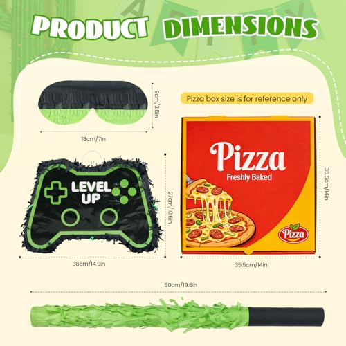 INNOLIFE Video Game Piata Party Supplies Piata with Blindfold and Bat Gaming Theme Piatas for Kids Birthday Party Decorations Blue - Image 5