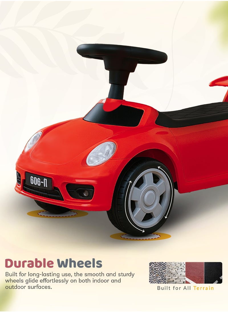BAYBEE Bruno Baby Ride on Car for Kids, Toddler Ride on Baby Car with Lights, Music, Backrest & Storage Space | Kids Push Car for Baby | Push Ride on Car for Kids Toddlers 1 to 3 Years Boys Girls Red  - Image 4