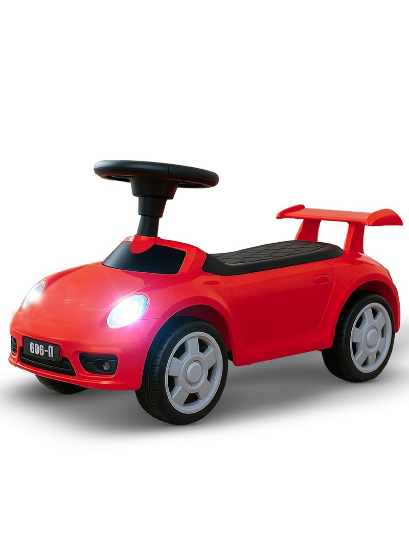 BAYBEE Bruno Baby Ride on Car for Kids, Toddler Ride on Baby Car with Lights, Music, Backrest & Storage Space | Kids Push Car for Baby | Push Ride on Car for Kids Toddlers 1 to 3 Years Boys Girls Red  - Image 1