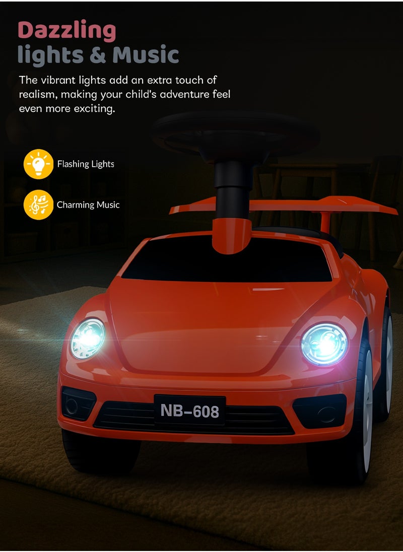 BAYBEE Bruno Baby Ride on Car for Kids, Toddler Ride on Baby Car with Lights, Music, Backrest & Storage Space | Kids Push Car for Baby | Push Ride on Car for Kids Toddlers 1 to 3 Years Boys Girls Red  - Image 3